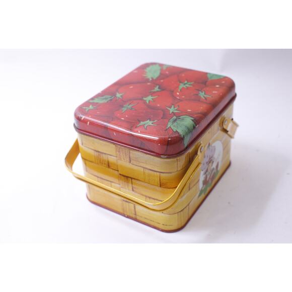 Strawberry Shortcake, Tin Lunch Box, Yellow-Red, Two Handles, Food Container, - Picture 4 of 4
